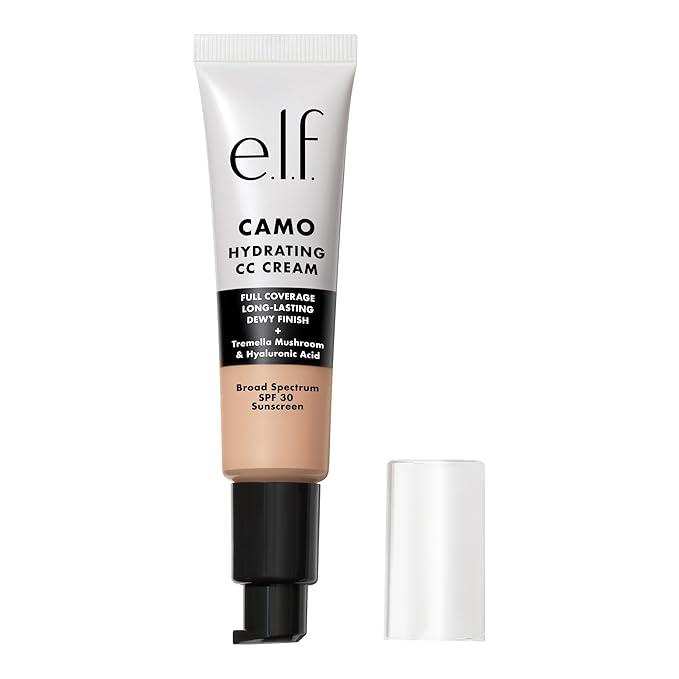 e.l.f. Hydrating Camo CC Cream, SPF 30, Color Correcting Full Coverage Foundation For A Dewy Finish, Vegan & Cruelty-Free, Light 205 N-VivaGrace Women