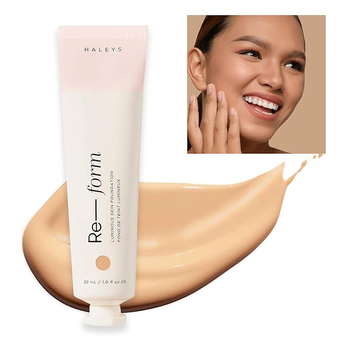 HALEYS Re-form Luminous Skin Foundation, VEGAN + CRUELTY-FREE, Blurs, Conceals, Blendable, Buildable Med-to-Full Coverage, Weightless, Oil-free, All-Day Wear, Hyaluronic Acid, All skin types (4.25)-VivaGrace Women