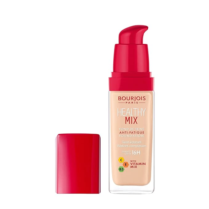 Bourjois Healthy Mix Anti-Fatigue Medium Coverage Liquid Foundation 5 Rose Ivory, 30ml-VivaGrace Women