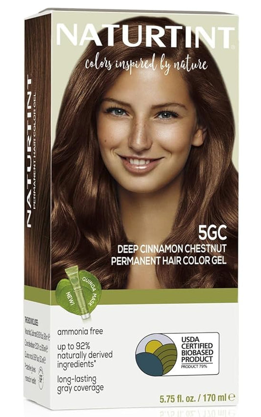 Naturtint 5GC Deep Cinnamon Chestnut Permanent Hair Color (Pack of 1), Ammonia Free, Vegan, Cruelty Free, up to 100% Gray Coverage, Long Lasting Results (Packaging may vary)-VivaGrace Women