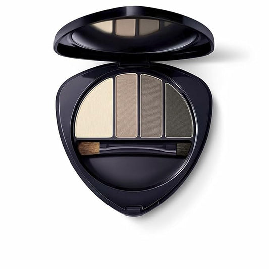 Dr. Hauschka Eye & Brow Palette, 01 Stone, Smoky Eye, Compact includes Four Neutral Shades, Natural, Mineral, Eyeshadow, Matte and Satin Finishes, All Skin Tones, 0.19 oz-VivaGrace Women
