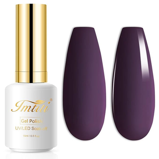 Imtiti Taupe Gray Gel Nail Polish, 1 Pcs 15ml Dark Gray Color Soak Off LED Long-Lasting Nail Gel Polish Nail Art Starter Manicure Salon DIY at Home, 0.5 Fluid Ounces