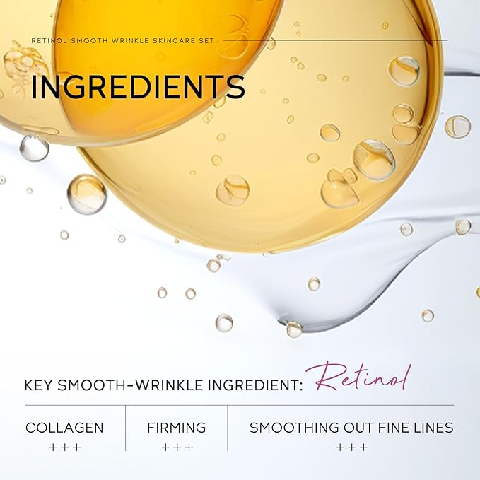 Anti Aging Skin Care Set, 1% Retinol Dark Spot Remover for Face with Face Serum & Moisturizer, Travel Size Skincare Set for Women, Reduce Wrinkles, Firm & Hydrate for All Skin Types-VivaGrace Women