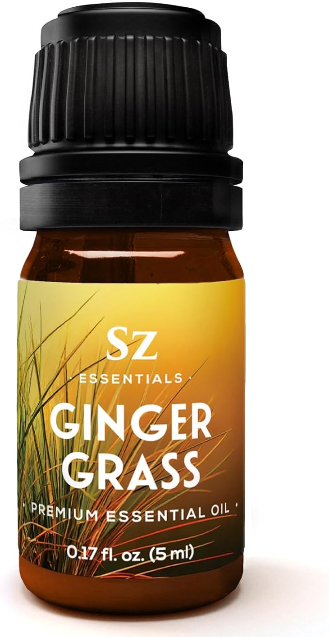– Ginger Grass Essential Oil – 100% Pure & Undiluted (Cymbopogon martinii VAR. Sofia)– Fresh Citrusy Earthy Aroma – Aromatherapy, Perfumery, Skin Care – Therapeutic Grade - 1/6 oz. 5 mL-VivaGrace Women