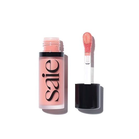Saie Dew Blush - Lightweight Liquid Blush with a Blendable + Buildable Cream Finish - Dewy Cheek Tint with Doe Foot Wand Makeup Applicator - Soft Rose Blush - Rosy (.40 oz)-VivaGrace Women