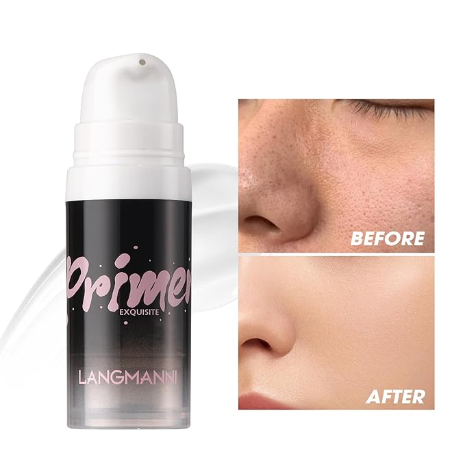 LANGMANNI Matte Grip Face Primer, Transparent Skin Perfecting Hydrating Primer,Unique Smooth Gel-Based Primer Essential For Longlasting Perfection Face Makeup (0.33 Fl Oz, 2)-VivaGrace Women