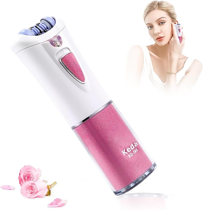 Glabrouse Skin Epilator, Epilators Hair Removal for Facial, Epilators with LED Light, Cordless Hair Removal Device, Epilator for Women, Facial Hair Removal for Bikini Arm Legs Armpits-VivaGrace Women