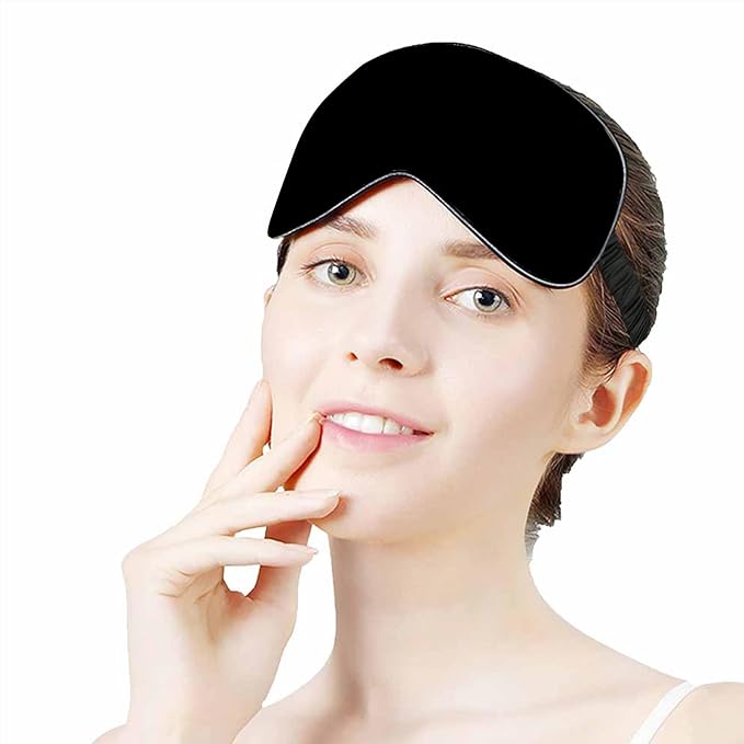 Personalized Eye Masks for Sleeping Add Photo Text Logo Name for Wedding Favor Satin Bachelorette Bridesmaid Gift Solid Black-VivaGrace Women