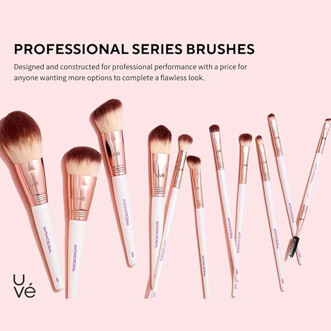 Professional Makeup Brush 11 Piece Set, Premium Synthetic Vegan Brushes Kit for Blending Powder, Foundation, Concealer, Blush & Eye Shadow, Cruelty-Free-VivaGrace Women