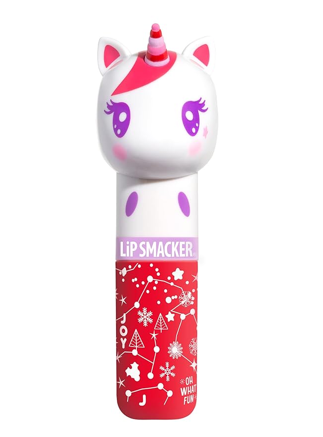 Lip Smacker Lippy Pals Unicorn Holiday, Flavored Moisturizing & Smoothing Soft Shine Lip Balm, Hydrating & Protecting Fun Tasty Flavors, Cruelty-Free & Vegan - Cotton Candy Dream-VivaGrace Women