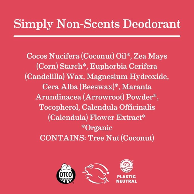Earth Mama Simply Non-Scents Deodorant | Fragrance-free + Safe for Sensitive Skin, Pregnancy and Breastfeeding, Contains Organic Calendula and Coconut Oil, No Baking Soda or Aluminum, 2.65-Ounce-VivaGrace Women