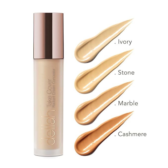 delilah - Take Cover Radiant Cream Concealer - Chashmere - Blendable, Hydrating, Long-Lasting, Light Reflecting, Imperfections Corrector - Enriched with Vitamin E - Medium to Full Coverage - 0.12 Oz-VivaGrace Women