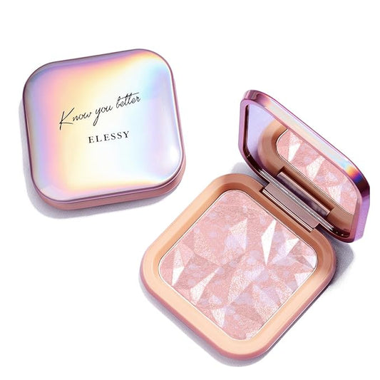 ELESSY Highlighter Makeup Palette Long Lasting Face Highlighter Powder Shimmer Highlight Palette Suit All Skin Tones-RAINBOW GLOW-VivaGrace Women