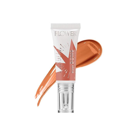 FLOWER Beauty By Drew Barrymore Liquid Blush Makeup Bomb Color Drops -Silky Lightweight Formula + Gel Cream Blush for Cheeks - Radiant + Glossy Finish - Buildable + Lightweight Formula - Cruelty-Free + Vegan (Cinnamon)-VivaGrace Women