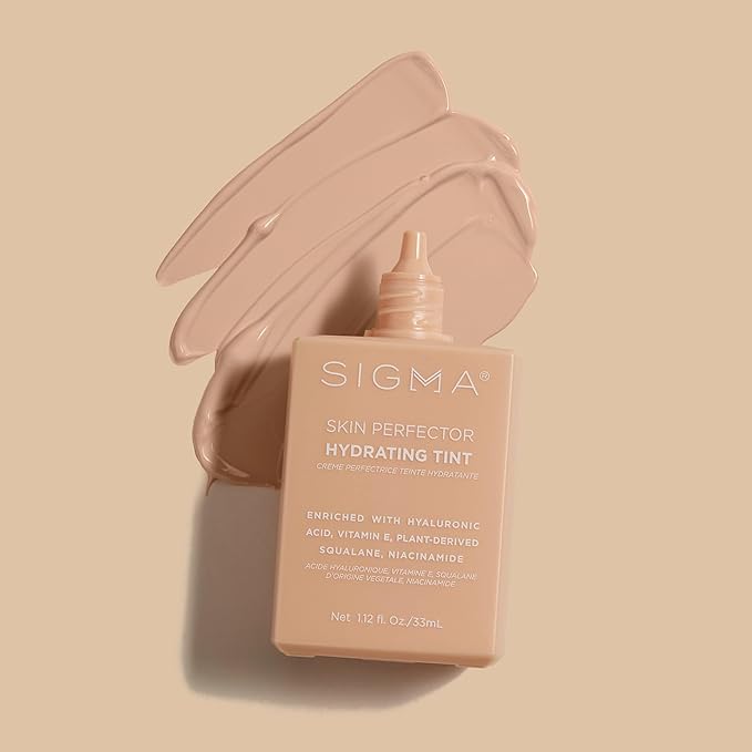 Sigma Beauty Skin Perfector – Hydrating Skin Tint Foundation for Lightweight, Buildable Coverage, With Hyaluronic Acid, Niacinamide Serum, and More (2 Light Beige Tint, 1.12oz)-VivaGrace Women
