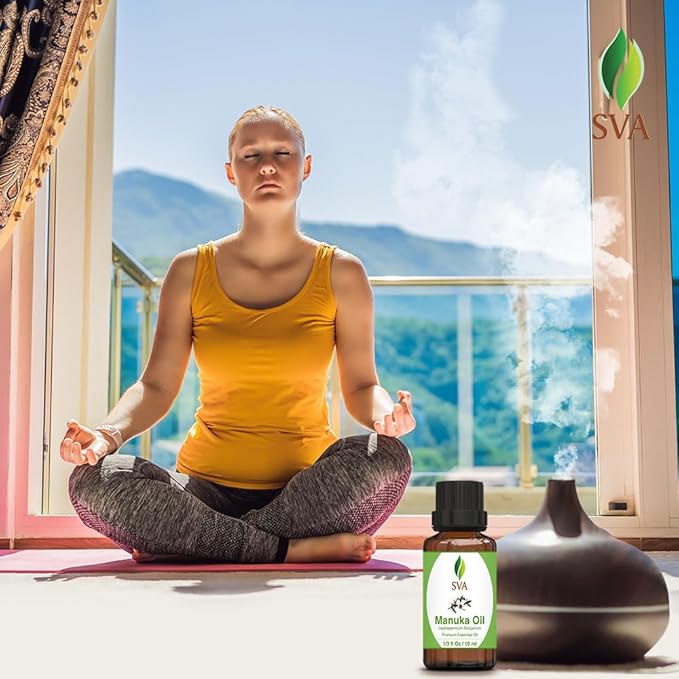 SVA Manuka Essential Oil – 1/3 Fl Oz – 100% Natural Manuka Oil - for Diffuser, Hair Care, Face, Skin Care, Aromatherapy, Scalp and Body Massage, Soap and Candle Making-VivaGrace Women
