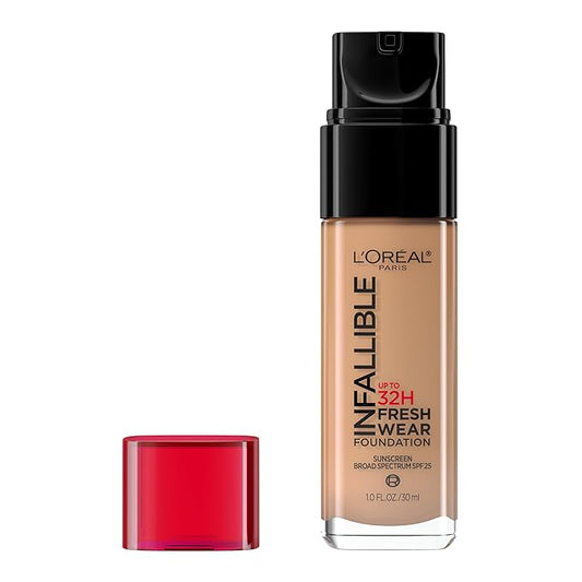 L'Oreal Paris Makeup Infallible Up to 32 Hour Fresh Wear Lightweight Foundation, 495 Amber, 1 Fl Oz, Packaging May Vary-VivaGrace Women