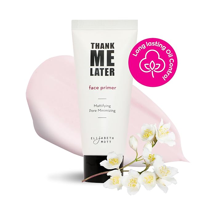 Elizabeth Mott Thank Me Later Face Primer - Mattifying Makeup Base Primer for Shine and Oil Control - Pore Minimizer, Smooths Wrinkles and Fine Lines – Long-Lasting Makeup Gripping Formula, 30g-VivaGrace Women
