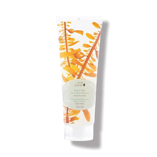 100% PURE Kelp & Mint Volumizing Shampoo Purifying Hydration & Deep Detox - Botanical Body Boost for Dry, Damaged Thinning Hair, Promotes Healthy Growth for Women & Men - Sulfate Free - 8 Fl Oz-VivaGrace Women