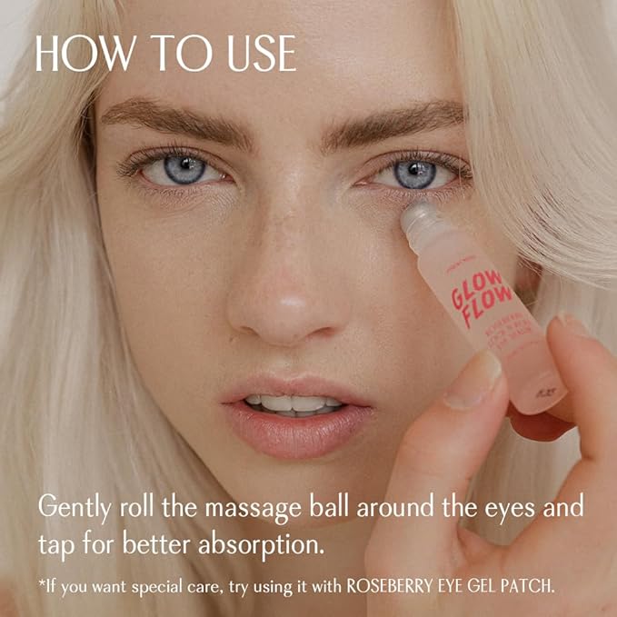 Glow flow roseberry lock n roll Eye serum (0.33fl. oz.) | Anti-Aging Eye Care, Collagen Boosting-VivaGrace Women