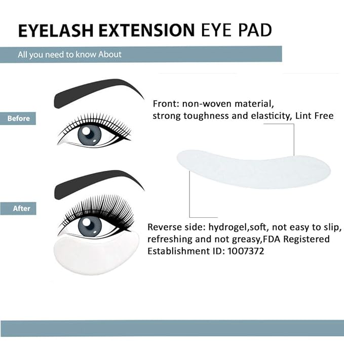 55 Pairs Set, Under Eye Hydrogel Pads, Professional Lint Free Eye Mask Eyelash Extension Gel Patches Kit for Adhesive Lash Beauty Tool (Golden)-VivaGrace Women