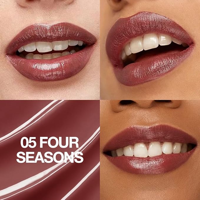 1Pcs Tinted Lip Balm Moisturizing Lipstick – Deep Rose Colored Bean Paste Sheer Hydrating Lip Color for Dry Lips Nourishing Lip Balm for All Women with a Subtle Natural Scent (S05 Four Seasons)-VivaGrace Women