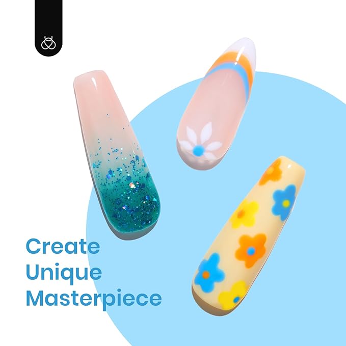 beetles Gel Polish Set, 6 Colors Yellow White Orange Blue Gel Polish Kit, Glitter Green Nail Polish Soak Off Nail Lamp Nail Art Manicure Kit, DIY Home Salon Gifts for Women-VivaGrace Women