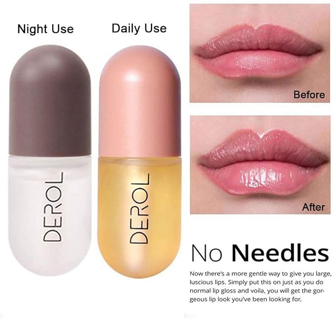 Lip Plumper Set, Day and Night Lip Plumper Gloss/Plumping Lip Balm/Lip Cosmetics Lip Mask for All Day-VivaGrace Women