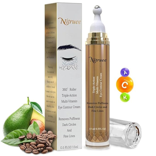Under Eye Cream with Caffeine, Hyaluronic Acid, and Vitamins E, C, K - Advanced Dark Circle and Puffiness Treatment, Reduces Fine Lines-VivaGrace Women