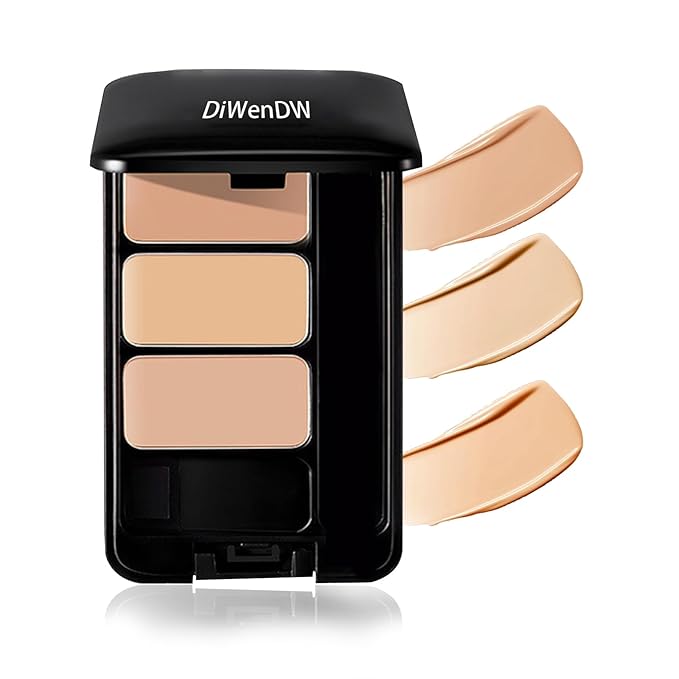 3 Colors Corrector Palette,Moisturizing Long Lasting Waterproof Cream Contour Makeup Palette,Color Correcting Concealer,Natural Flawless Full Coverage Liquid Foundation Set with Makeup Brushes-VivaGrace Women