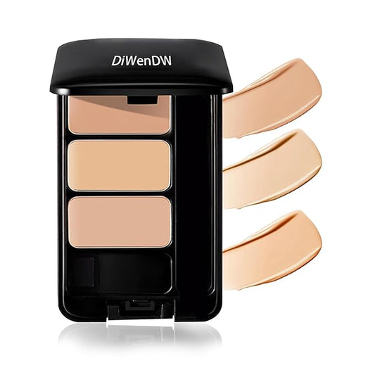 3 Colors Corrector Palette,Moisturizing Long Lasting Waterproof Cream Contour Makeup Palette,Color Correcting Concealer,Natural Flawless Full Coverage Liquid Foundation Set with Makeup Brushes-VivaGrace Women