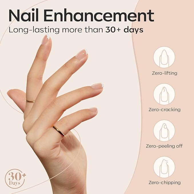 modelones 8-in-One Builder Nail Gel, Neutral Nude Builder for Thickening, LED Lamp Cured Hard Strengthener Extension Color Base Rhinestone Glue Gel Polish in a Bottle for DIY Home Salon-VivaGrace Women