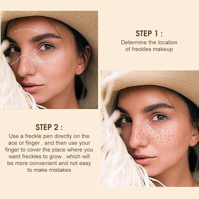 Freckle Pen 4 Colors Natural Freckle Pen Fake Freckle Pen Waterproof Long Lasting Soft Spots Natural Relaxing Sun Makeup (Natural Coffee)-VivaGrace Women
