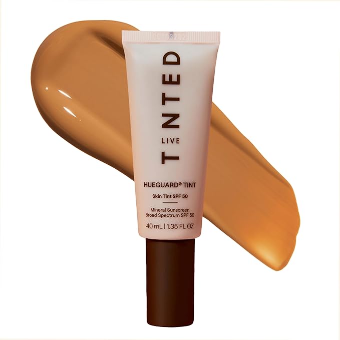 Live Tinted Hueguard Skin Tint SPF 50 - Tinted Mineral Sunscreen with Light-Medium Buildable Coverage With a Hydrating and Radiant Finish - Water and Sweat Resistant, 1.35 fl oz - Shade 06-VivaGrace Women