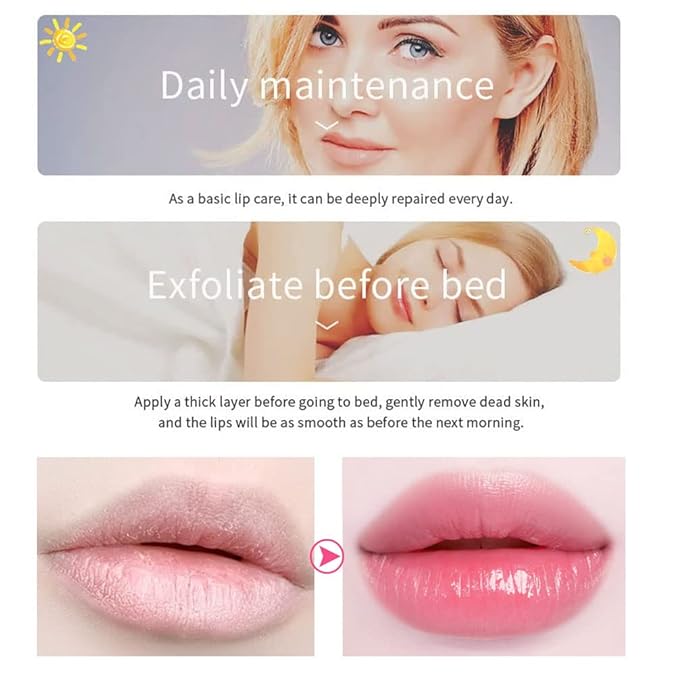 Bee Lip Balm Honey Pot, Strawberry & Honey Moisturizing Propolis Lip Mask, Hydrating & Prevention Dry and Cracked Lip Scrubs Exfoliator, Reduces Lip Lines (2Pcs Pink + 2Pcs Yellow)-VivaGrace Women