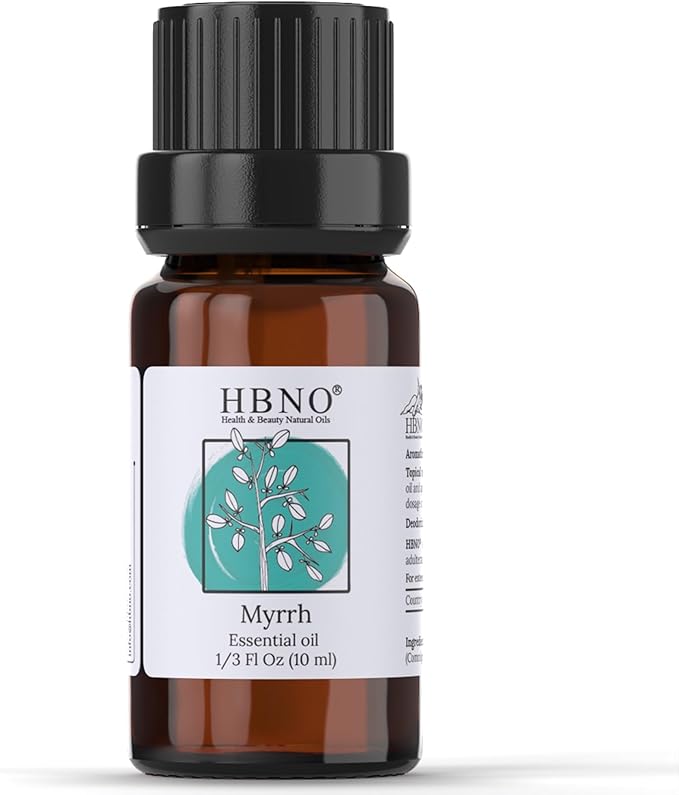 HBNO Myrrh Essential Oil - 1/3 oz (10 ml) Travel Size - Natural Myrrh Oil - Perfect for Cleaning, Aromatherapy, DIY, Soap and Diffuser - Myrrh Essential Oils-VivaGrace Women
