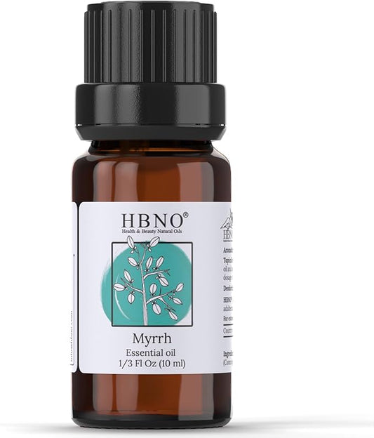 HBNO Myrrh Essential Oil - 1/3 oz (10 ml) Travel Size - Natural Myrrh Oil - Perfect for Cleaning, Aromatherapy, DIY, Soap and Diffuser - Myrrh Essential Oils-VivaGrace Women