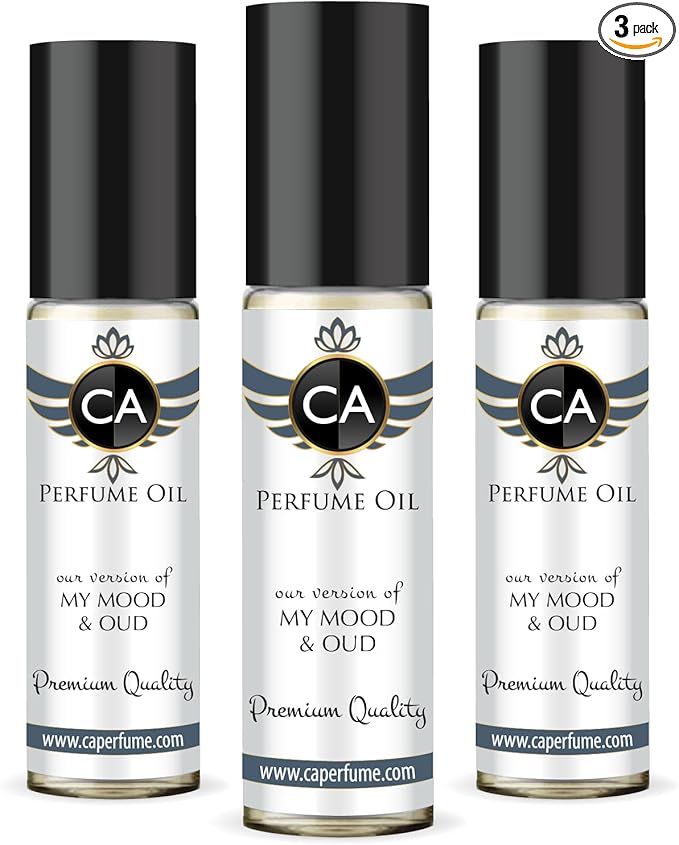 CA Perfume Impression of My Mood & Oud For Women & Men Fragrance Body Oil Roll-On 0.3 Fl Oz-X3-VivaGrace Women