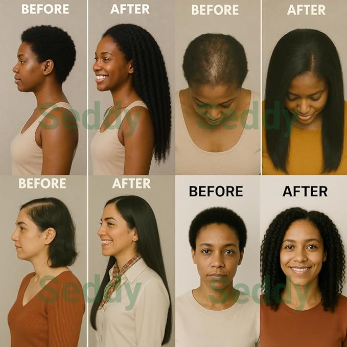 Seddy Hair Growth & Strengthening Oil with Caffeine, Rosemary, Castor, Biotin, Peppermint, Argan & Jojoba Oils - 1.7 Fl. Oz (Pack of 1)-VivaGrace Women