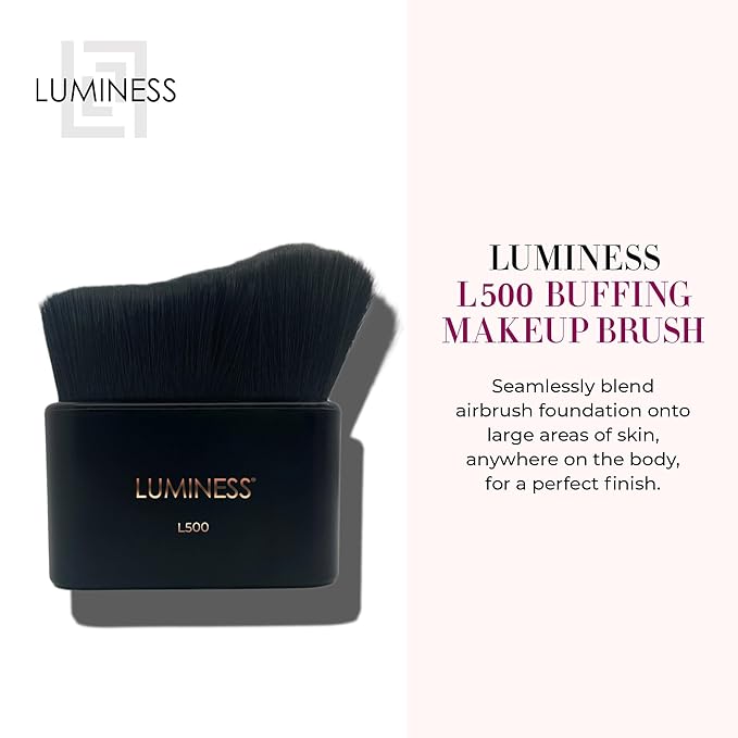 LUMINESS Professional-Grade L500 Buffing Makeup Brush - Angled Make Up Air Brush for Airbrush Spray Foundation - Face Brush for Seamless Buffing & Blending Application, Natural-Looking Finish-VivaGrace Women