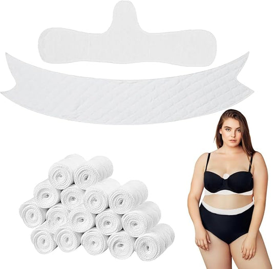 16 Pack Cotton Tummy Liners and Bra Liners Set for Sweat Rash Skin Folds Plus Size Women Sweating Supplies-VivaGrace Women