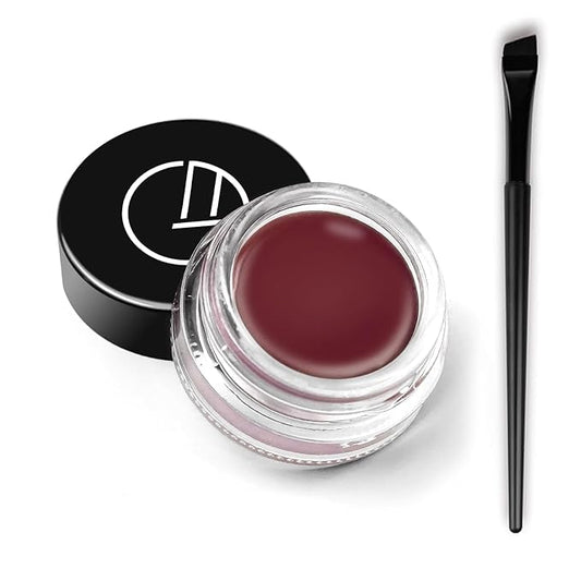 Eyeliner Gel Set,Long Lasting Waterproof Gel Eyeliner With 5.51 IN Long Eyeliner Brush,High-Intensity Pigments Smudge-Proof Eye Liner Makeup Creamy Eyeliner Gel 5G-Purple Red