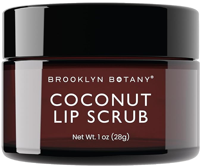 Brooklyn Botany Lip Scrub Exfoliator 1 oz – Lip Moisturizer for Dry Lips and Chapped Lips – Gentle Lip Exfoliator for Smooth and Brighter Lips – Coconut Flavor-VivaGrace Women