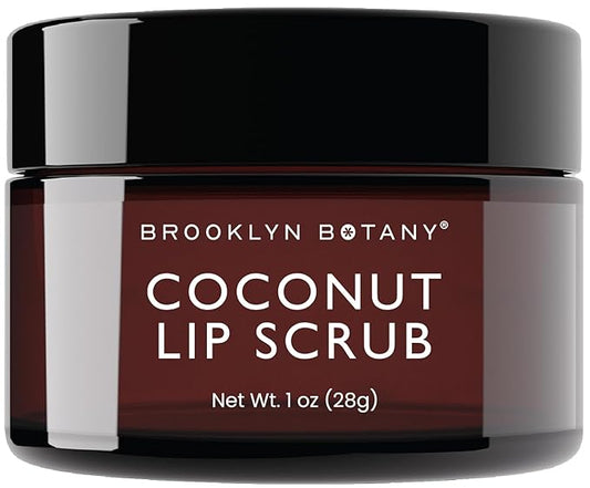 Brooklyn Botany Lip Scrub Exfoliator 1 oz – Lip Moisturizer for Dry Lips and Chapped Lips – Gentle Lip Exfoliator for Smooth and Brighter Lips – Coconut Flavor-VivaGrace Women