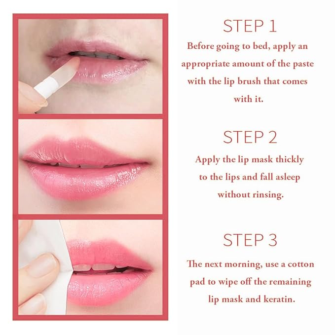 Honey Lip Balm Pot, Propolis Lip Mask, Strawberry Hydrating Propolis Lip Sleeping Mask, Prevent Dry&Cracked, Lip Repair Nourishes the Lip Skin (4pcs Strawberry)-VivaGrace Women