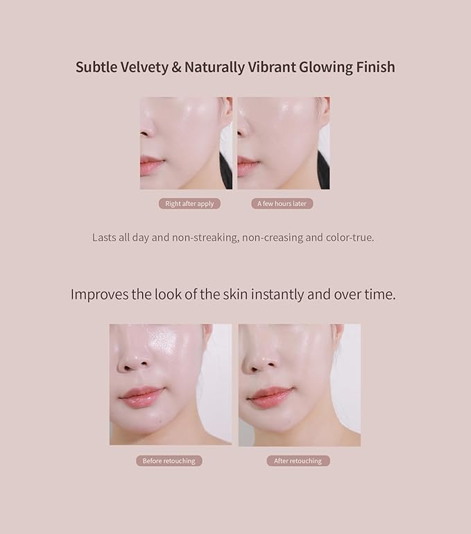 Heart Percent Dote on Mood Layer Cushion SPF 50+/PA+++ with Refill, Satin Glow Silky Flawless Finish Full Coverage Advanced Skincare Foundation (#23N)-VivaGrace Women