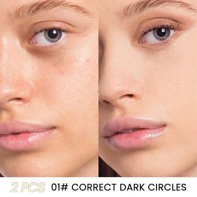 Kaely 2Pcs Tri Color Concealer Pot,Color Correcting Concealer for Dark Circles Spots,Cream Concealer Full Coverage,Foundation Contour Makeup Palettes,under Eye Brightener corrector de ojeras,01-VivaGrace Women