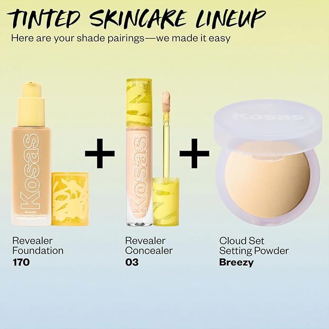 Kosas Revealer Skin-Improving Foundation with SPF 25 Protection -Hydrate, Brighten, Soothe, Plump, Protect Skin - Smoothing Texture, Natural Finish and Clean Formula - Light+ Neutral Warm 170-VivaGrace Women