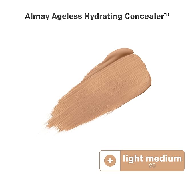 Almay Anti-Aging Concealer, Face Makeup with Hyaluronic Acid, Niacinamide, Vitamin C & E, Hypoallergenic, -Fragrance Free, 020 Light Medium, 0.37 Fl Oz (Pack of 1)-VivaGrace Women