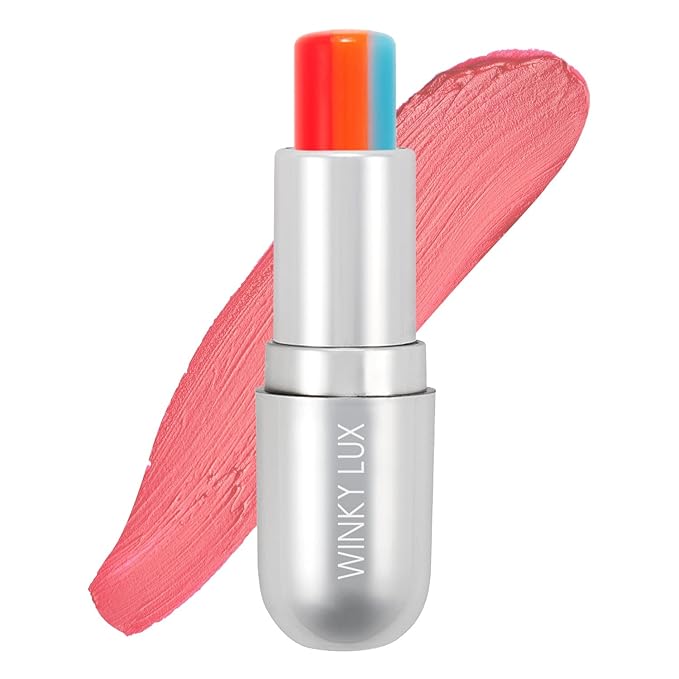 Winky Lux Rainbow Tri-Color Tinted Lip Balm – Hydrating Lip Care with Jojoba Oil & Vitamin E, Sheer Pink Tint, Moisturizes and Softens Dry Lips-VivaGrace Women